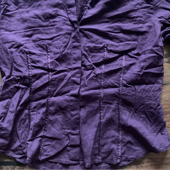 Ann Taylor large Fitted button down shirt purple - Picture 2 of 5